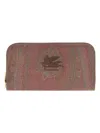 Etro Coated Canvas Wallet In Burgundy