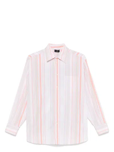 Etro Women Cotton And Silk Striped Shirt In Multicolor