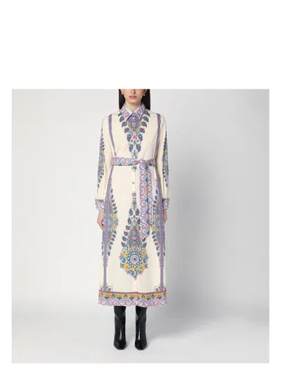 ETRO WOMEN'S COTTON CHEMISE DRESS WITH PAISLEY PRINT | SIZE 44 | WRHA0195AV622