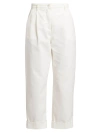 Etro Women's Cotton Cropped Trousers In White