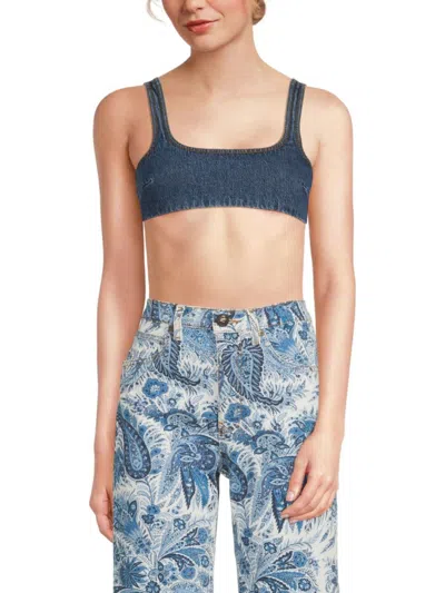 Etro Women's Cotton Denim Crop Top