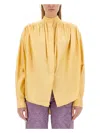 Etro Women's Cotton Poplin Blouse Shirt In Yellow