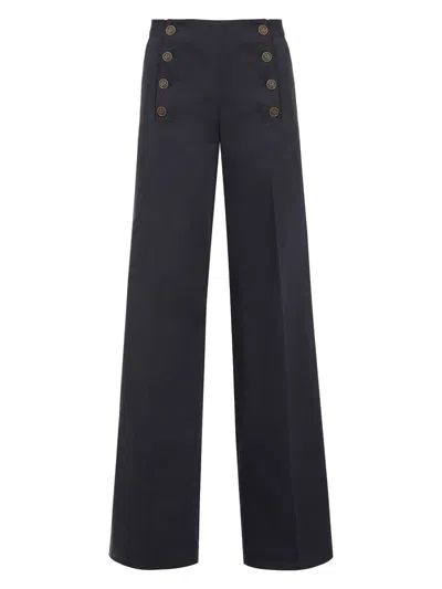 ETRO WOMEN'S COTTON WIDE-LEG TROUSERS