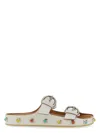 Etro Strappy Gemstone Sandals With Slip-on Style In White