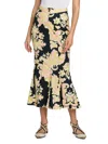 Etro Tropical-print Paneled Midi Trumpet Skirt In Pink Multi