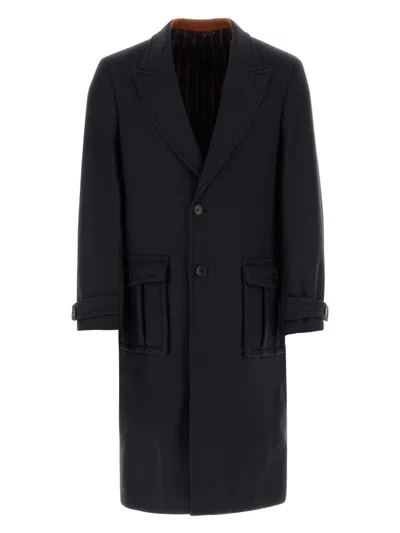 ETRO WOMEN'S DARK WOOL BLEND COAT