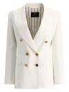 Etro Zweireihiger Blazer Aus Geflammtem Stoff In White