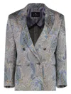 Etro Double-breasted Jacket In Multicolor