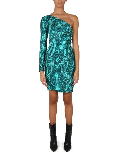 Etro Women Dress With Paisley Designs In Green