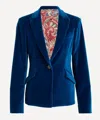 Etro Single-breasted Velvet Blazer In Blue