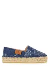 Etro Paisley Denim Jacquard Platform Espadrilles In Denim