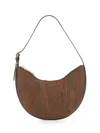 Etro Xs Canvas Shoulder Bag In Brown
