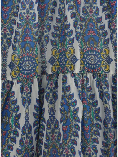 Etro Women Ethnic Print Long Dress In Multicolor