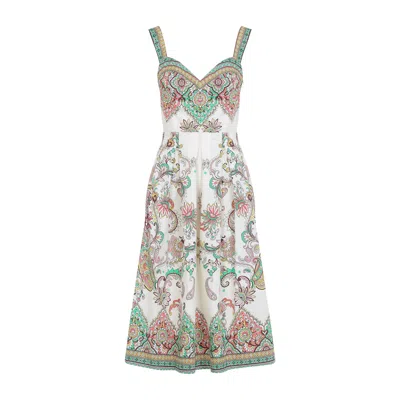 Etro Cotton Dress With Iconic Print In Multi