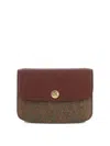 Etro Woman Multicolor Canvas And Leather Small Essential Crossbody Bag In Bordeaux