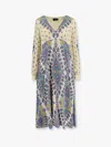 Etro Paisley Print V-neck Midi Dress In Multicolor