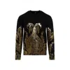 Etro Metallic Jacquard Crewneck Sweater In Black