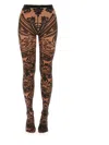 Etro Wolford Tights With Paisley Tattoo Pattern In Brown