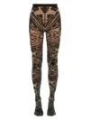 Etro Wolford Tights With Paisley Tattoo Pattern In Grey