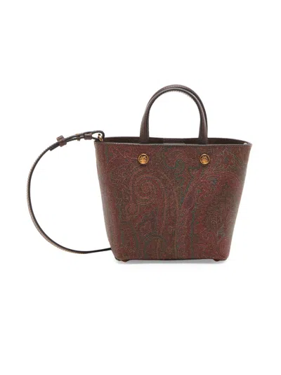 Etro Women's Extra-small Essential Paisley Shopper Tote Bag In Brown