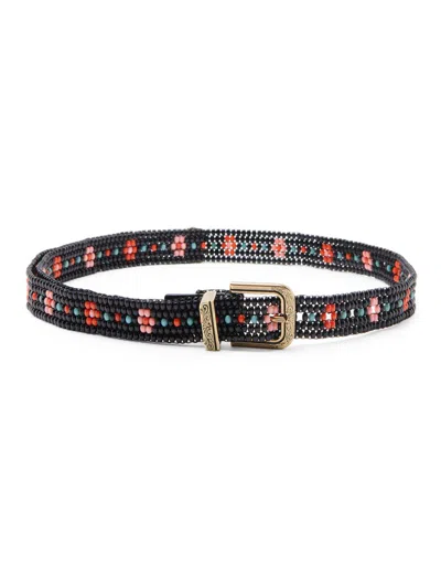 Etro Women's Floral Beaded Embroidered Belt In Black