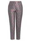 ETRO WOMEN'S FLORAL BROCADE SLIM-FIT TROUSERS