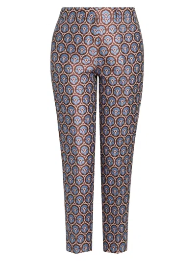 Etro Women's Floral Brocade Slim-fit Trousers In Neutral