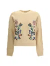 Etro Beige Wool Sweater With Embroidery In Nude