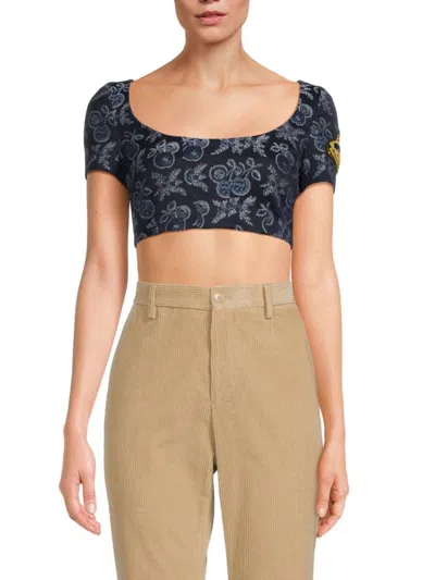 ETRO WOMEN'S FLORAL JACQUARD CROP TOP