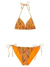 Etro Paisley-print Triangle Bikini In Brown