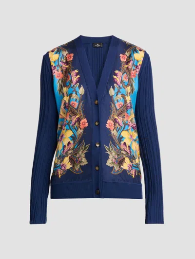 Etro Women's Floral Paisley Panel Cardigan In Multi