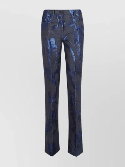 ETRO WOMEN'S FLORAL PATTERN DENIM TROUSERS