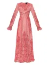 Etro Printed Twisted Silk Maxi Dress In Pink & Purple