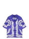 Etro Blue Floral-print Viscose Shirt