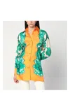 Etro Printed Collared Shirt With Cuffed Long Sleeves In Multicolor