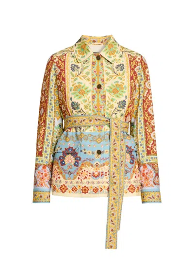 Etro Women's Floral Safari Jacket In Blue