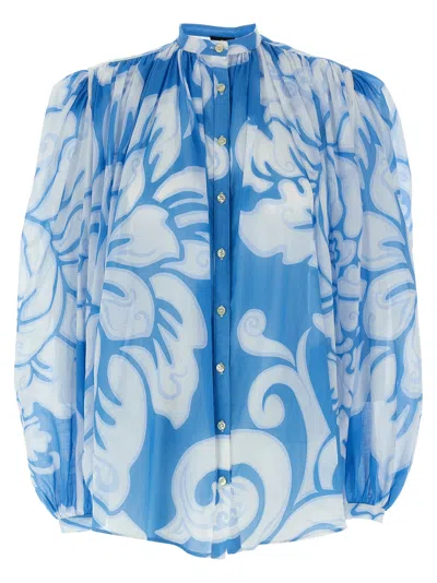 Etro Women Floral Shirt In Blue