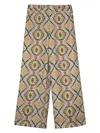 Etro Wide-leg Trousers With Floral-geometry Pattern In Brown