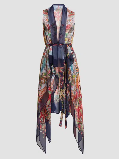 Etro Women's Foulard Sheer Vest In Multi