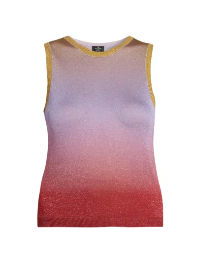 Etro Women's Gradient Metallic Knit Top In Multi