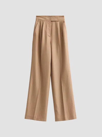 Etro Women's Grid Wool Straight Trousers In Gold