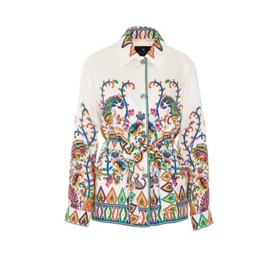 Etro Women Jacket With Floreal Paisley Placed Print In White