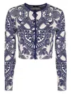 Etro Women's Jacquard Knit Cardigan In Blue