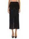 Etro Sheer Fabric Knit Skirt With Side Slit