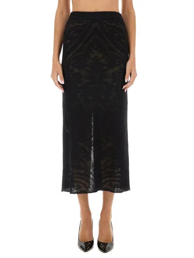 Etro Women Jacquard Knit Skirt In Black
