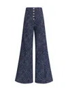 Etro Women Jacquard-patterned Flare Jeans In Blue
