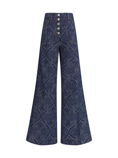ETRO ETRO WOMEN JACQUARD-PATTERNED FLARE JEANS