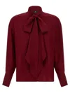 Etro Jacquard Silk Blouse Shirt And Blouse Bordeaux In Burgundy