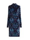 Etro Chenille Jacquard Sheath Dress In Blue