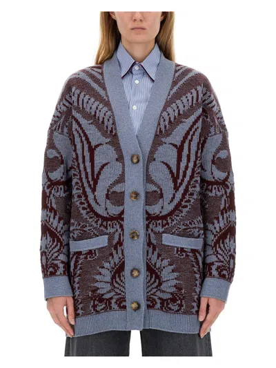 ETRO WOMEN'S JACQUARD WOOL CARDIGAN | SIZE 40 | WRKE0159